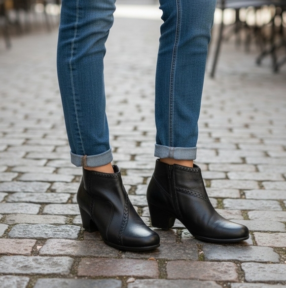 Clarks Shoes - Clarks Everyday black leather booties sz 8N